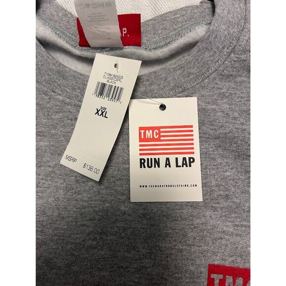 RUN A LAP Mens Pullover Marathon Clothing Sweatshirt Heather Gray Size XXL - Picture 5 of 5